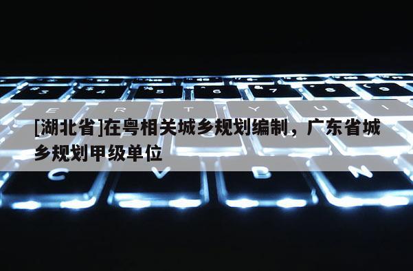 [湖北省]在粤相关城乡规划编制，广东省城乡规划甲级单位