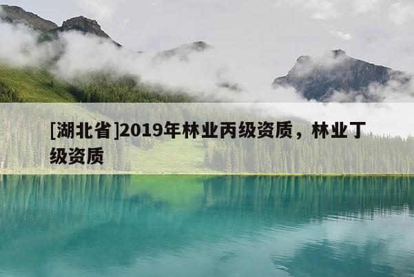 [湖北省]2019年林业丙级资质，林业丁级资质